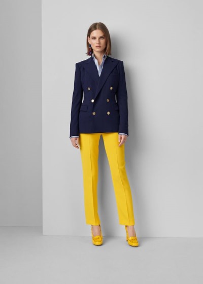 Pantalones Ralph Lauren Mujer Amarillos - Seth Cropped Crepe Cady - DTIQN4856